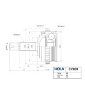 Шрус наруж ВАЗ-1118 Kalina 2170 Priora (Hola) под АБС CV009