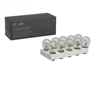 Лампа 12V21/4W (LECAR) BAZ15D (стоп+габариты смещ цокольз/х) упаковка 10 шт. P21/4W