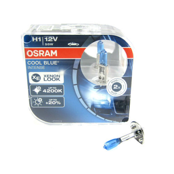 Автолампа H4 12V 60/55W (P43t) OSRAM Cool Blue 5000kel+100% (к-т 2шт.)