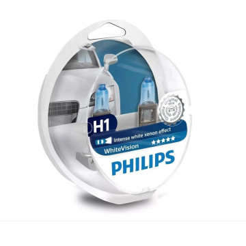 Автолампа H1 12V 55W (P14,5s) PHILIPS White 3700kel (к-т 2шт.+W5W)