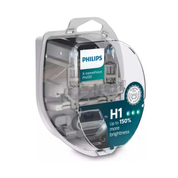 Автолампа H1 12V 55W (P14,5s) PHILIPS X-Treme Vision P+150% (к-т 2шт.)