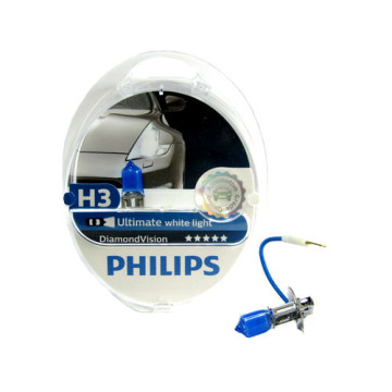 Автолампа H3 12V 55W (PK22s) PHILIPS Diamond 5000kel (к-т 2шт.)