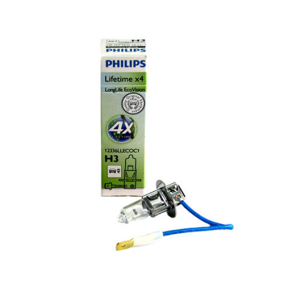 Автолампа H3 12V 55W (PK22s) PHILIPS LongLife EcoVision