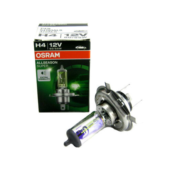 Автолампа H4 12V 60/55W (P43t) OSRAM All Season+30%