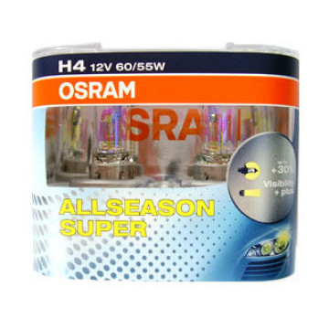 Автолампа H4 12V 60/55W (P43t) OSRAM All Season+30% (к-т 2шт)
