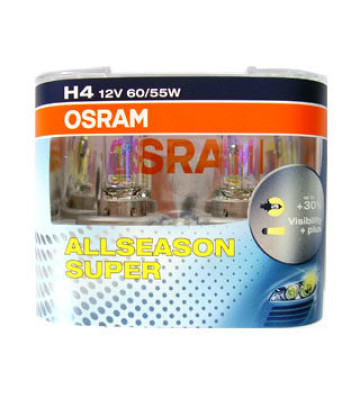 Автолампа H4 12V 60/55W (P43t) OSRAM All Season+30% (к-т 2шт)