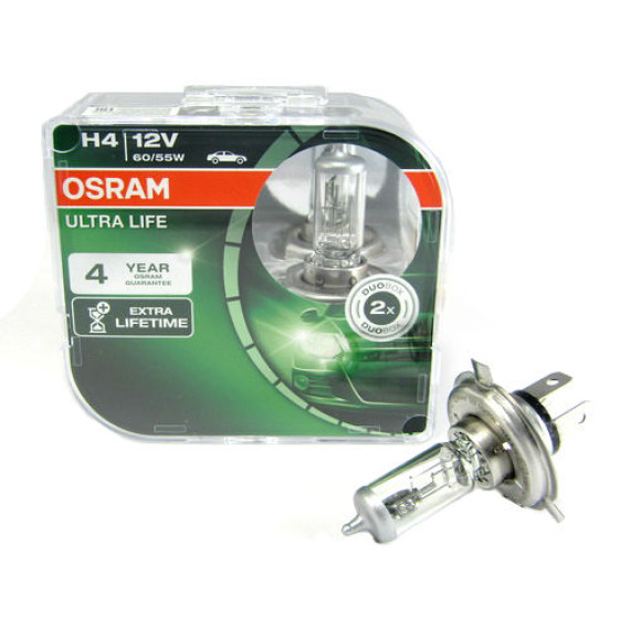 Автолампа H4 12V 60/55W (P43t) OSRAM Ultra Life (к-т 2шт.)