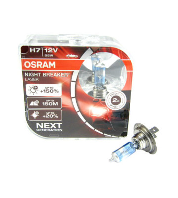 Автолампа H7 12V 55W (PX26d) OSRAM Night Breaker+150% (к-кт 2шт.)