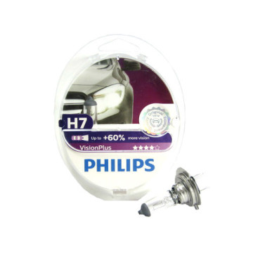 Автолампа H7 12V 55W (PX26d) PHILIPS Vision Plus+60% (к-кт 2шт.)