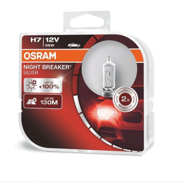 Автолампа H7 12V 55W (PX26d) OSRAM Night Breaker+100 (к-кт 2шт.)