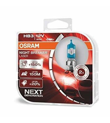 Автолампа HB3 12V 60W (P20d) OSRAM Night Breaker+150% (к-кт 2шт.)