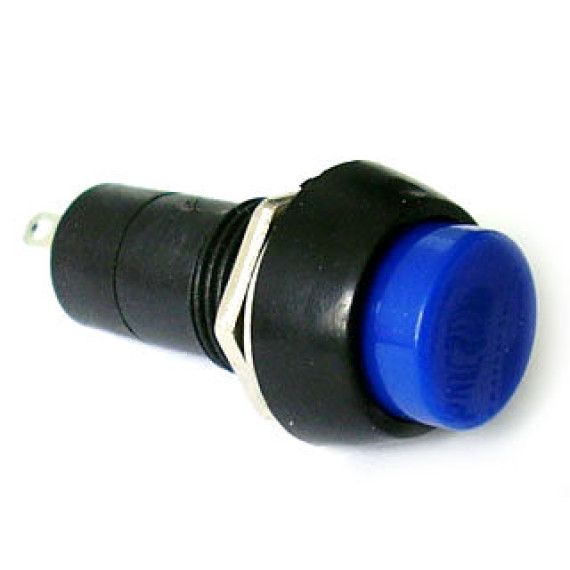 Кнопка с фиксацией пластмассовая (синяя)