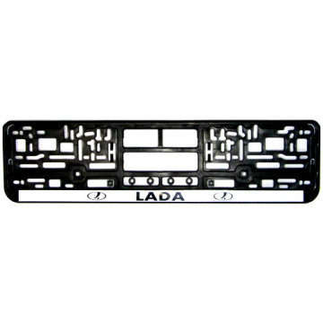 Рамка номерного знака "пластик" ЛАДА с серой полосой