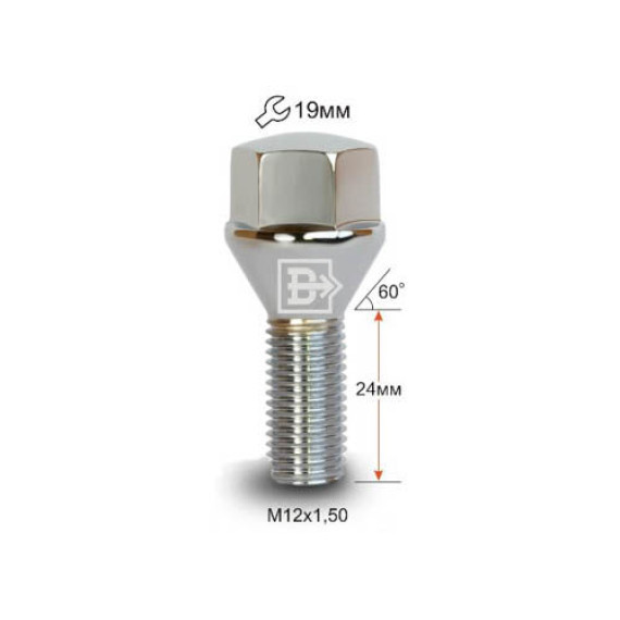 Болт колесный М12х1,5х24 (конус кл.19) ВЕКТОР