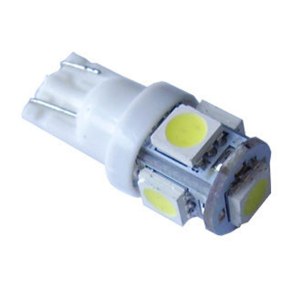 Светодиод W5W 24V (SMD-5050) 5 диодов белый