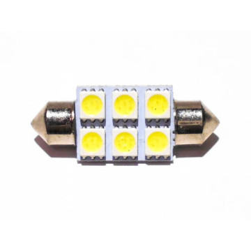 Светодиод С5W 24V (SMD-5050) 6 диодов белый 36mm