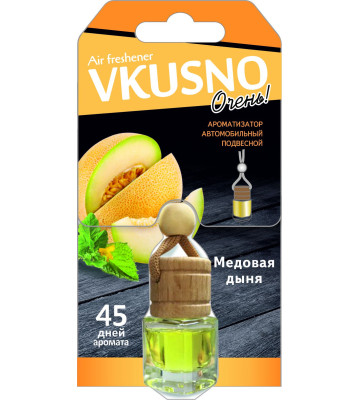 Ароматизатор подвес жидкий (FRESHCO) "Vkusno" Дыня AR1VB006 дерево+стекло