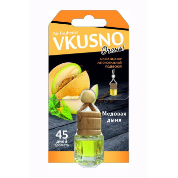 Ароматизатор подвес жидкий (FRESHCO) "Vkusno" Дыня AR1VB006 дерево+стекло