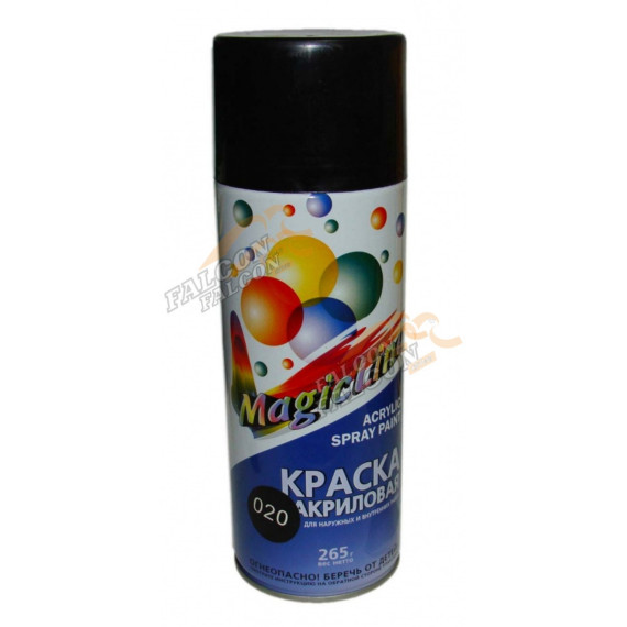 Краска акрил Черная глянцевая MagicLine 020 (аэр) 265г