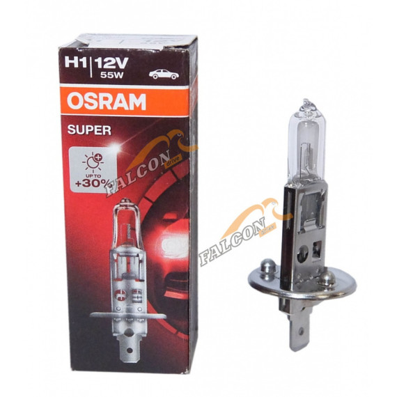 Лампа галог H1 12V55W+30% (Osram) 64150SUP P14.5s