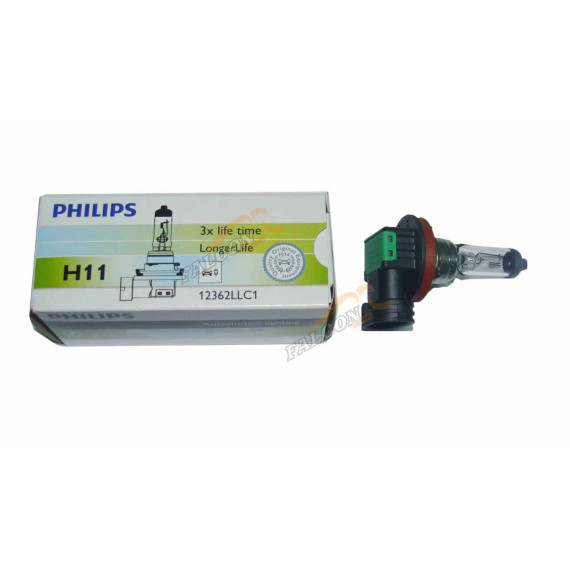 Лампа галог H11 12V55W (PHILIPS) LongLife удвоен. срок службы 12362 LLECOC1