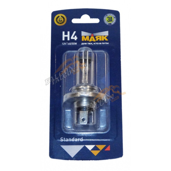 Лампа галог H4 12V60/55W (Маяк) блистер 52420/BL