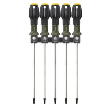 Отвертки набор Torx L 250 мм 5 пр (Т10,Т15,Т20,Т25,Т30) (ДТ) с отверстием