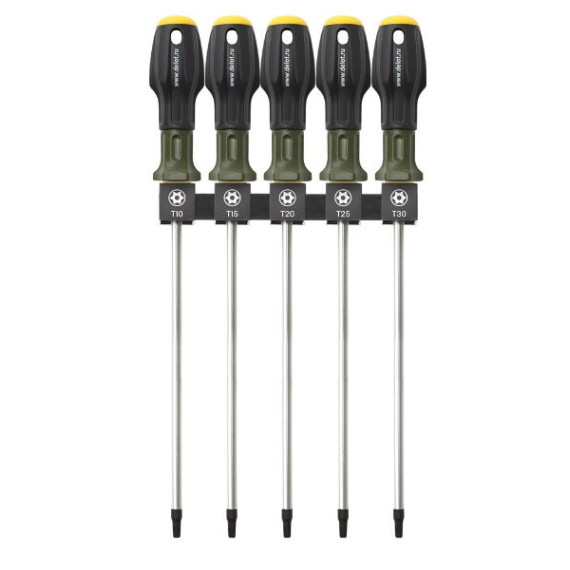 Отвертки набор Torx L 250 мм 5 пр (Т10,Т15,Т20,Т25,Т30) (ДТ) с отверстием