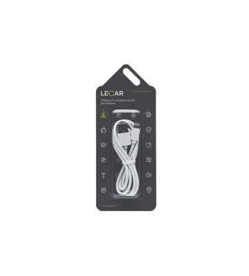 Кабель USB для IPhone 5/6/7/8/X (LECAR) белый универсальный датакабель
