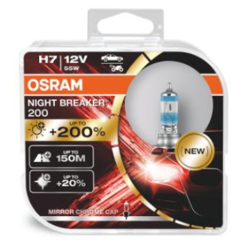 Автолампа H7 12V 55W (PX26d) OSRAM Night Breaker+200% (к-кт 2шт.)
