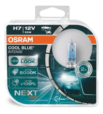 Автолампа H7 12V 55W (PX26d) OSRAM Cool Blue 5000kel+100% (к-кт 2шт.)