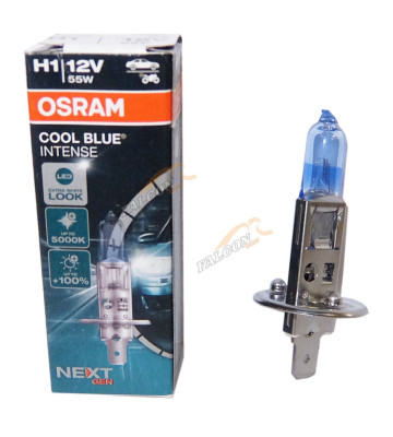 Лампа галог H1 12V55W+100% (Osram) 5000K COOL BLUE INTENSE белая 64150CBN