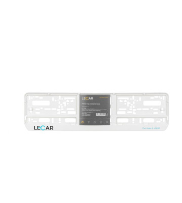 Рамка под номер с лого LECAR односоставная (белая)