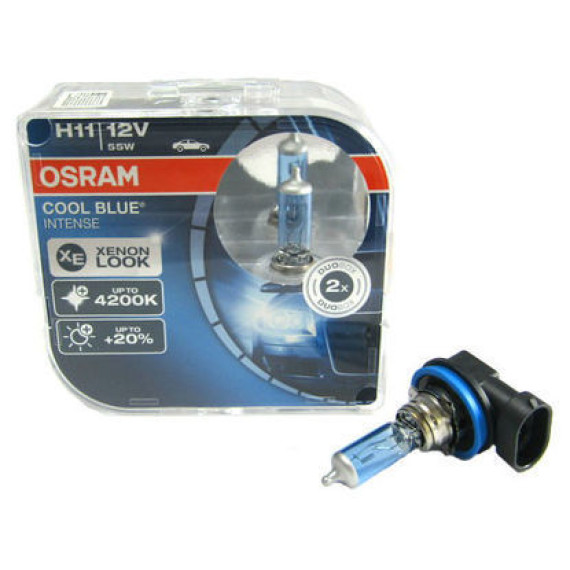 Автолампа H11 12V 55W (PGJ19-2) OSRAM Cool Blue 5000kel +100% (к-т 2шт.)