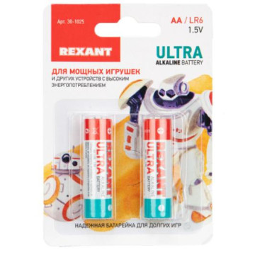 Батарейка AA/LR6 1,5V 2800mAh "ультра алкалиновая" REXANT