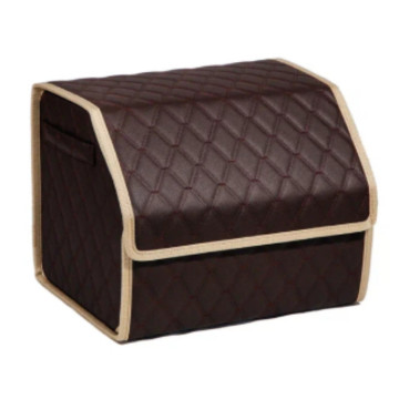 Органайзер (сумка) в багажник (L) 60 см, экокожа 3D, коричневый/коричневая нить