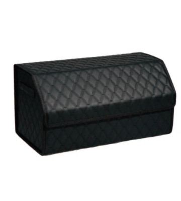 Органайзер (сумка) в багажник (S) 40 см, экокожа 3D, черный/черная нить