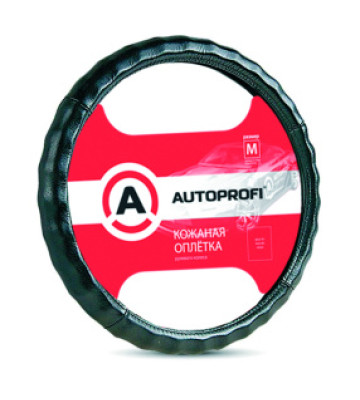 Оплетка руля AUTOPROFI (L) АР-265 BK кожа черный