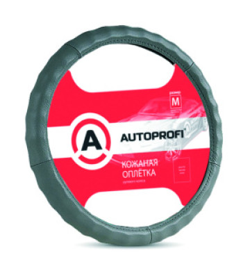 Оплетка руля AUTOPROFI (L) АР-265 D.GY кожа темн.серый