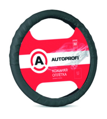 Оплетка руля AUTOPROFI (L) АР-300 BK кожа черный