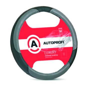 Оплетка руля AUTOPROFI (М) АР-1010 кожа черн.-сер.