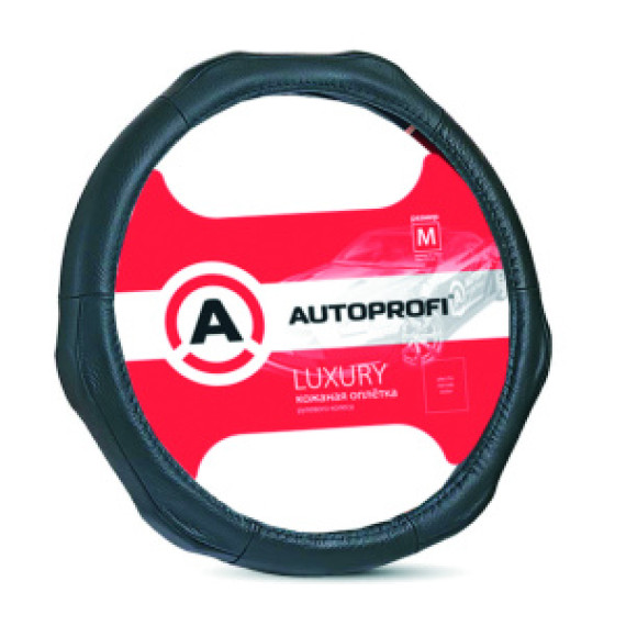 Оплетка руля AUTOPROFI (М) АР-1020 кожа черный