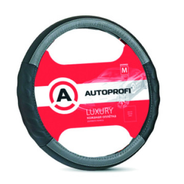 Оплетка руля AUTOPROFI (М) АР-1070 кожа черн.с прострочкой