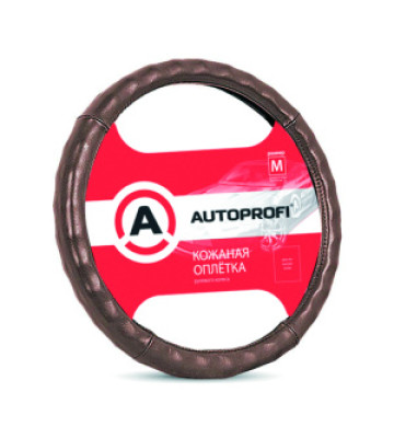 Оплетка руля AUTOPROFI (М) АР-765 кожа коричн.