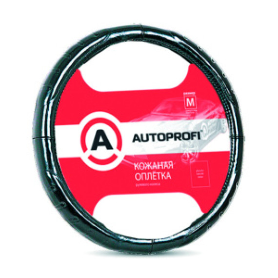 Оплетка руля AUTOPROFI (М) АР-850 кожа черн.