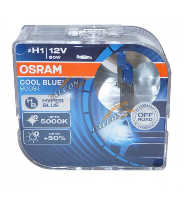 Лампа галог H1 12V55W+50% (Osram) 5000K COOL BLUE BOOST евробокс,2шт белая 62150CBB2