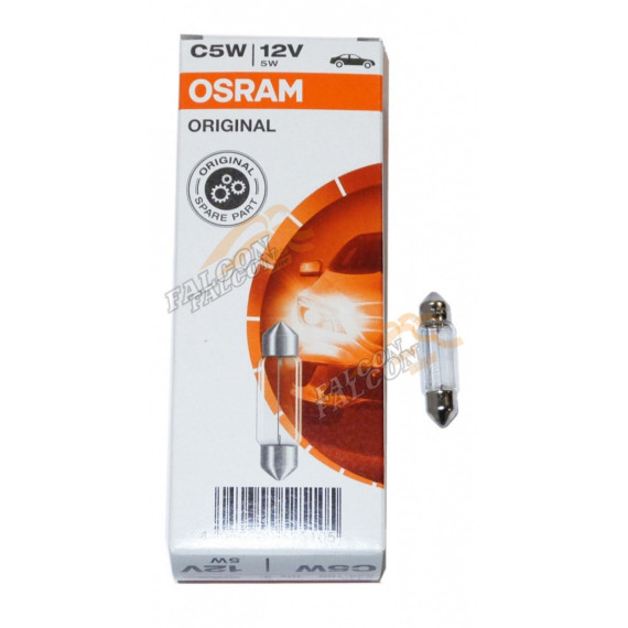 Лампа 12V5W (Osram ) SV8.5/8 2/цокол,з/ход, салон, стоп 35мм