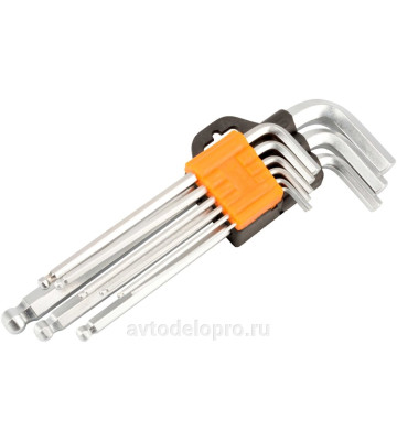 Набор ключей шестигр 8 пр (3.0-12 мм) средн с шар (АвтоДело) Professional (13135) 39158