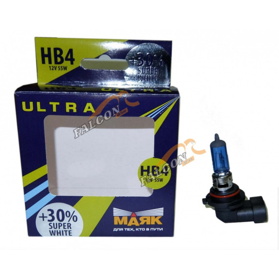 Лампа галог HB4 12V51W +30% (Маяк) ULTRA Super White к-т2шт