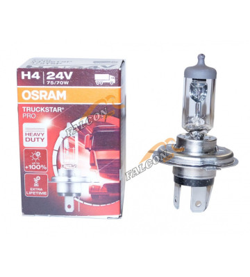 Лампа галог H4 24V75/70W+100% (Osram) TRUCKSTAR PRO 64196TSP P43t-38